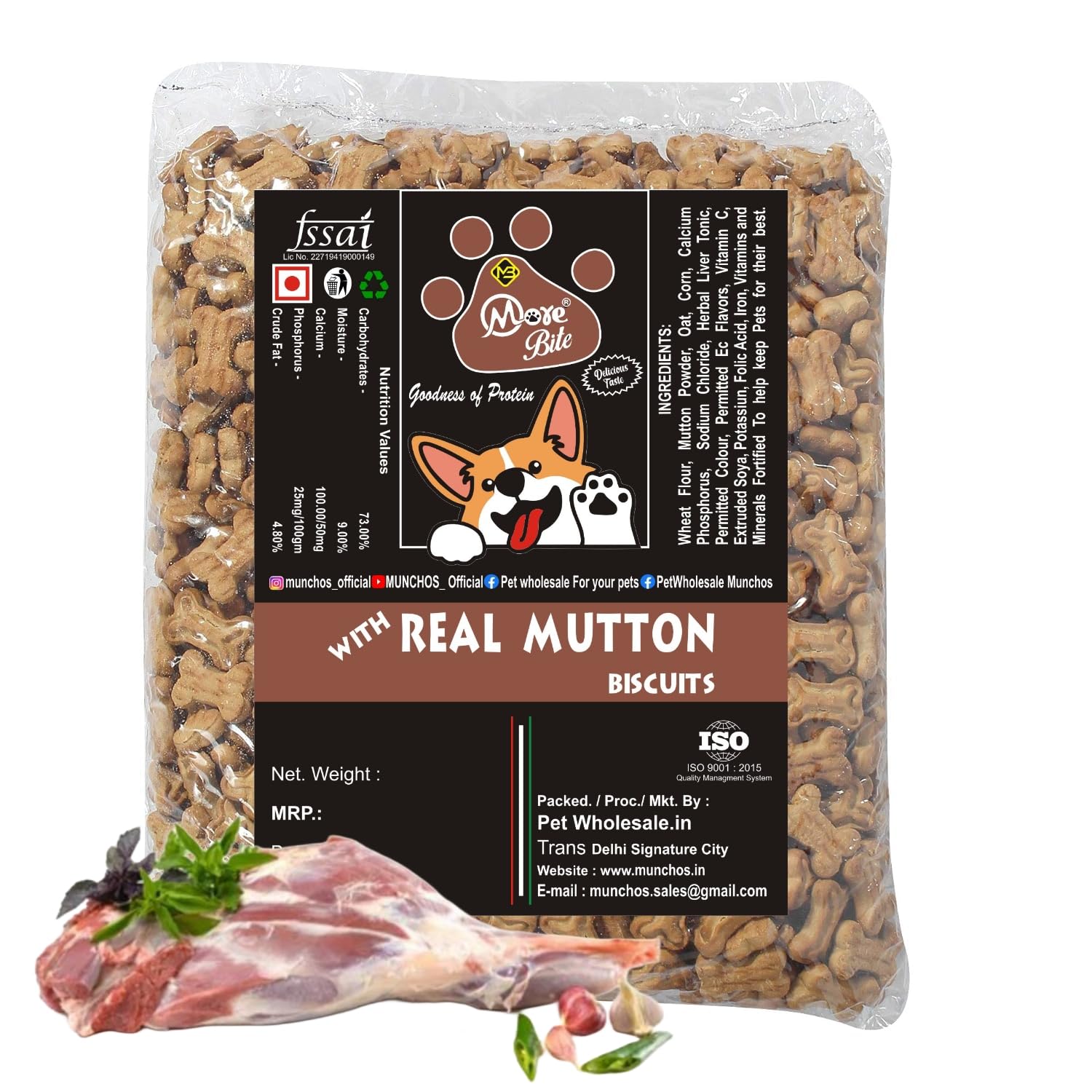 Real Mutton Dogs Biscuit 1 Kg - All Life Stages