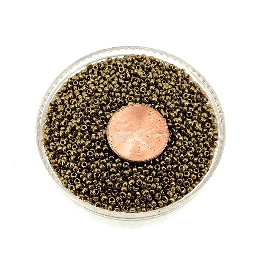 Rond japonais Creative-Beads Rocailles Perles en Verre de Miyuki 11/0 24 Grammes Metallic Light Bronze
