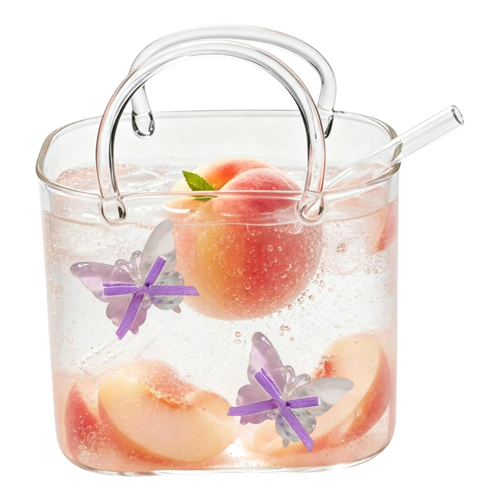 Vase en verre sac à main polyvalent pour jus de fruits fleurs et thé