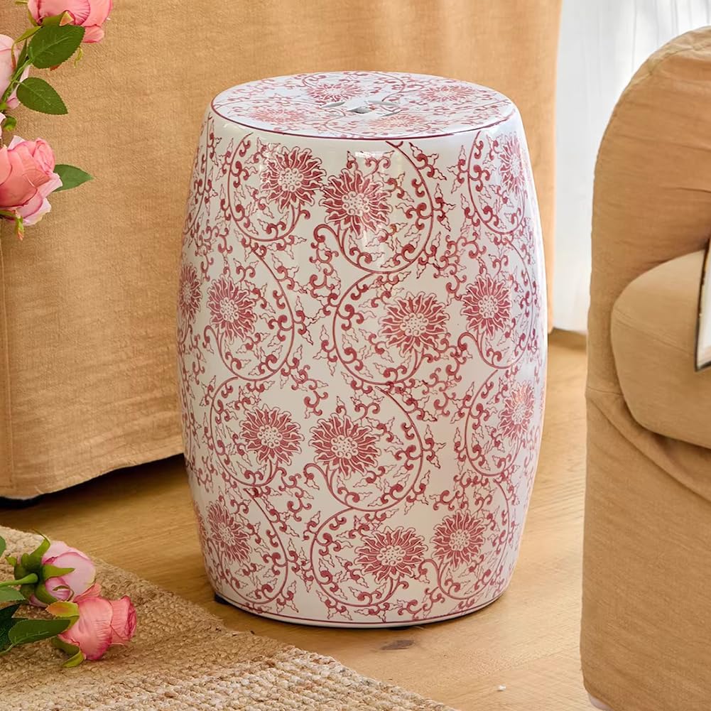 Tabouret en céramique rouge : la solution déco pour petits espaces