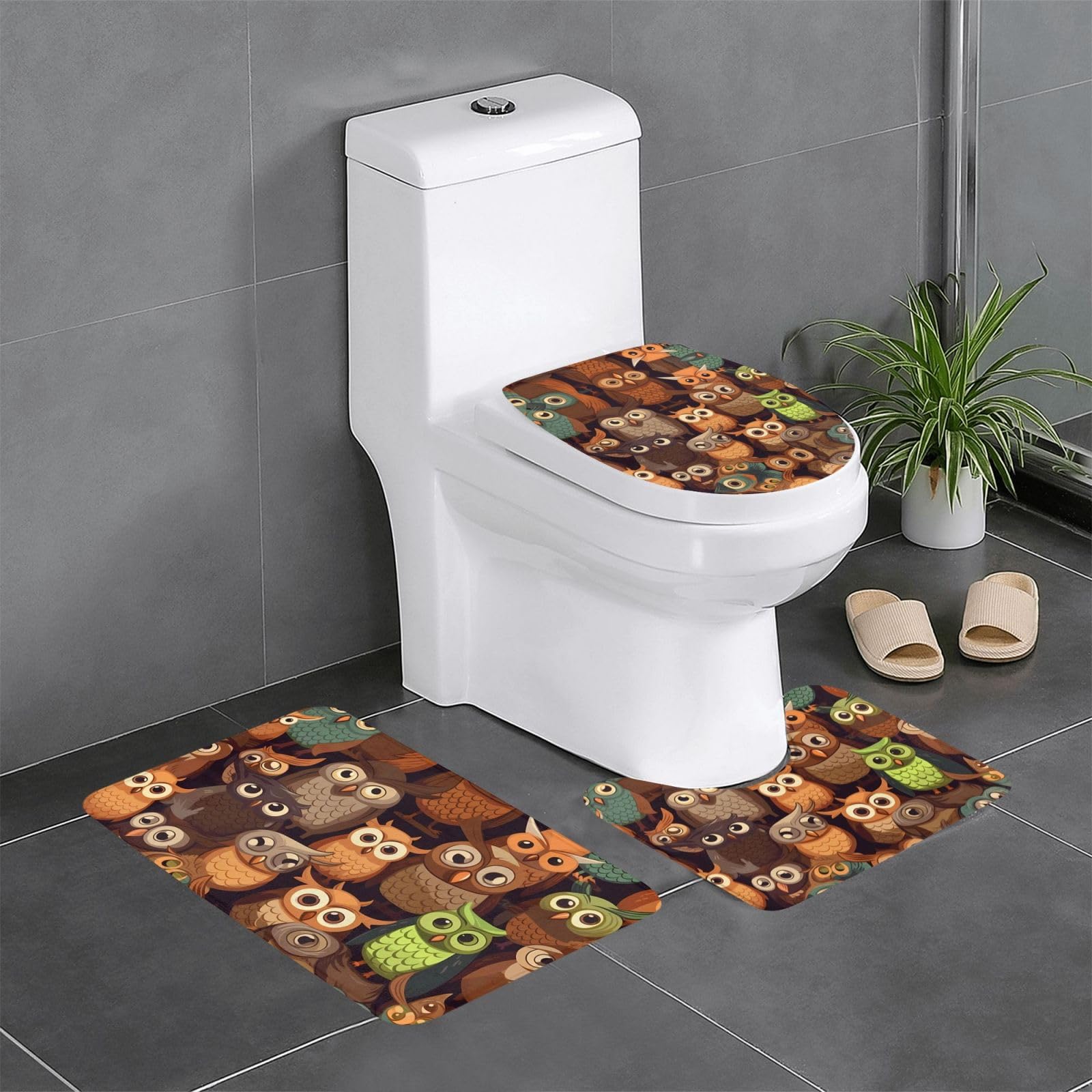 Tapis de salle de bain antidérapants hiboux absorbants et sécurisés