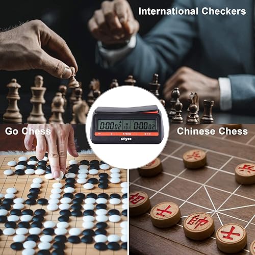 Miniatura 5 de Reloj de ajedrez digital Xflyee con temporizador de ajedrez con función de alarma digital básica reloj de ajedrez y temporizador de juego