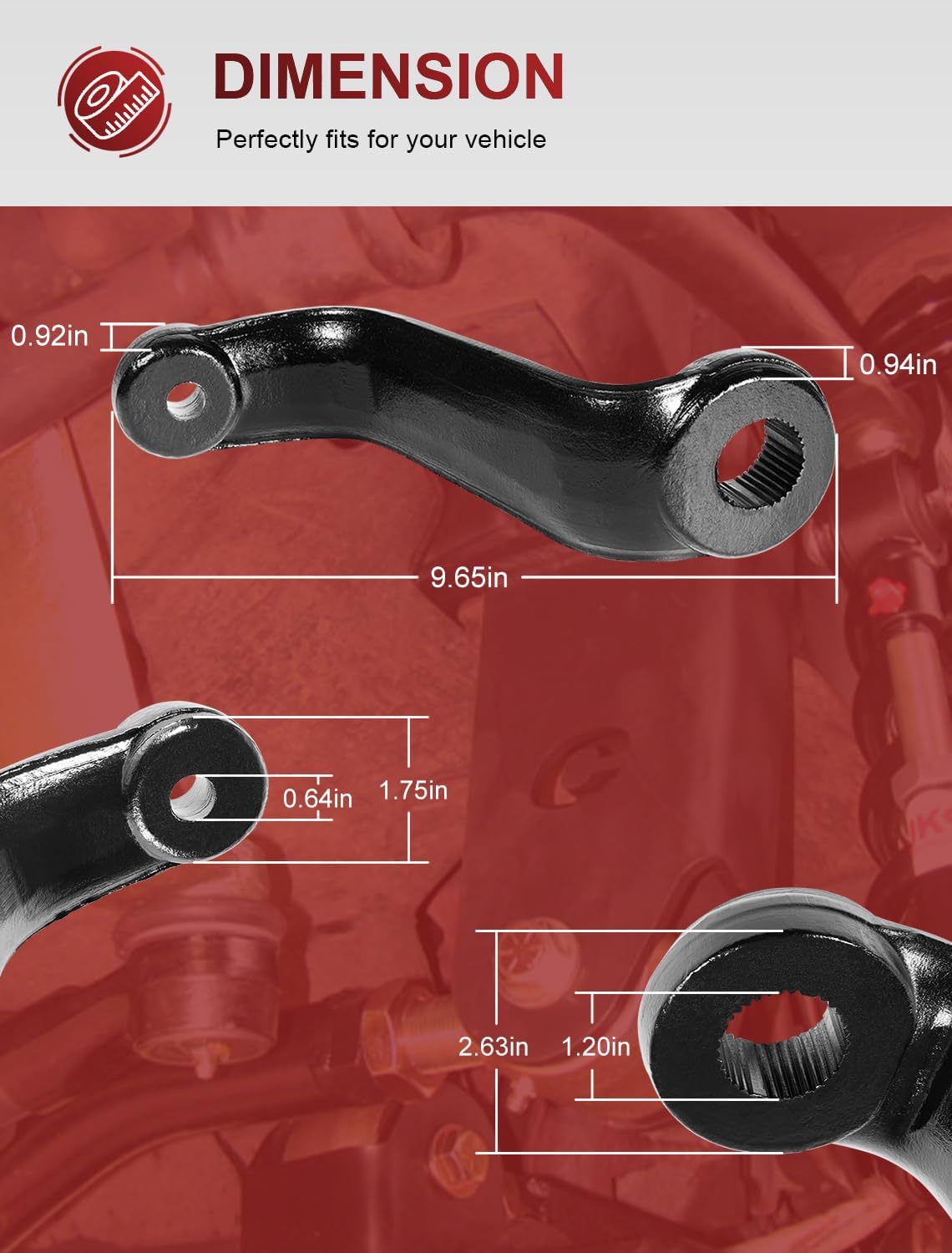 Drop Pitman Arm 6610 for 1984-2001 Jeep Cherokee XJ & 1986-1992 Jeep Comanche MJ for 6"-7" Suspension Lift Kits