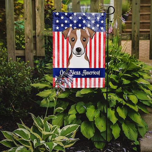 Vista 150 de Caroline's Treasures BB2171GF American Flag and Border Collie Garden Flag Mailbox Flag Decorative Yard Flag Banner Outside Patio Artwork Yard Flower