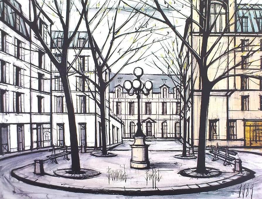 Amazon.co.jp: 絵画 ビュッフェ フルステンベルグ広場 シルク