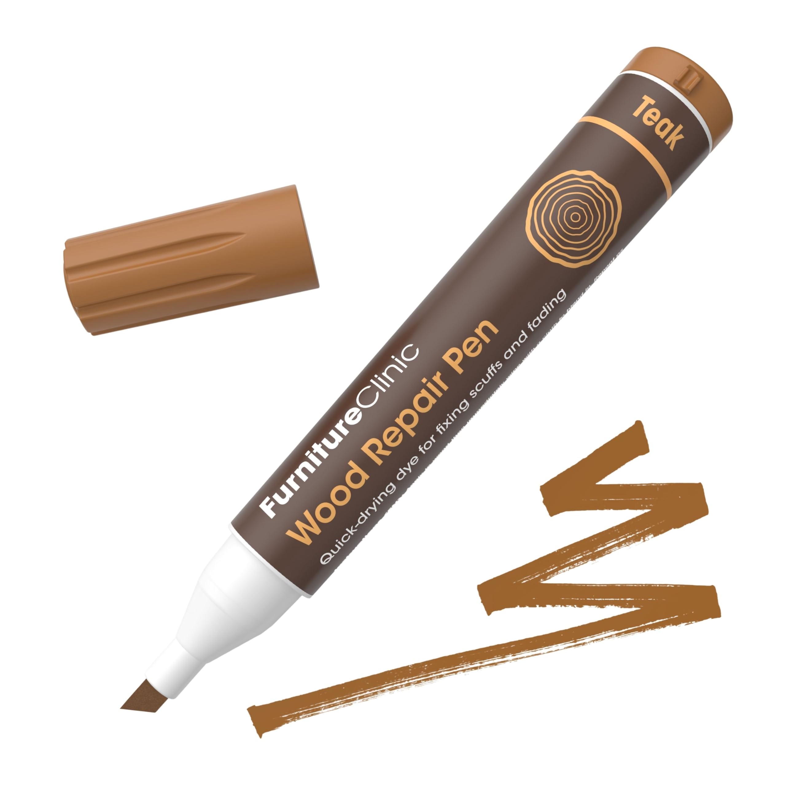Furniture Clinic Wood Repair Pen (Teak) - Scratch Repair - Quick Drying - Furniture Touch-Up Marker - for All Types of Wood