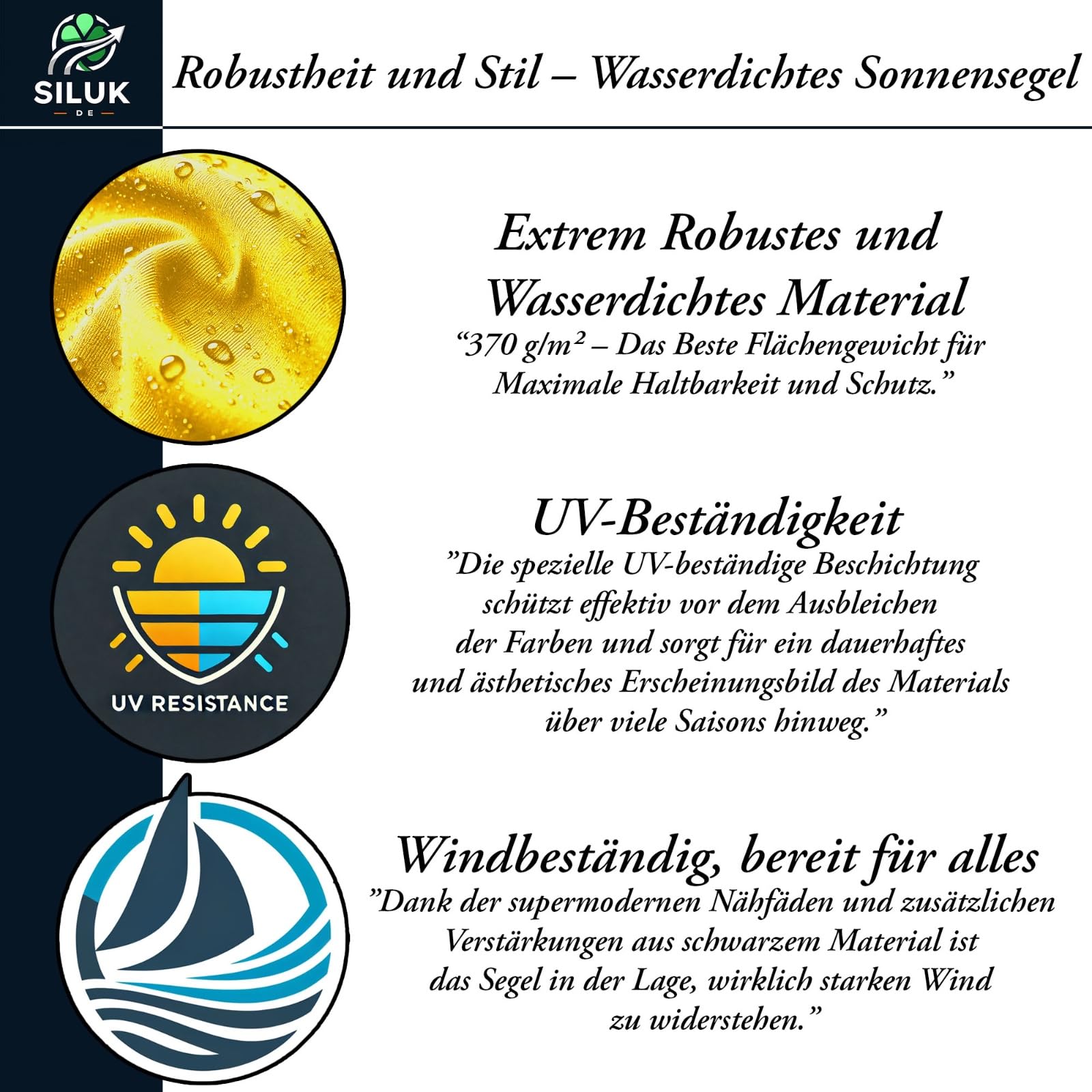 Sonnensegel Wasserdicht Sonnenschutz Garten mit befestigungen Leinen 100% Schutz vor UV-Strahlungen (3,6m x 3,6m, Gelb)