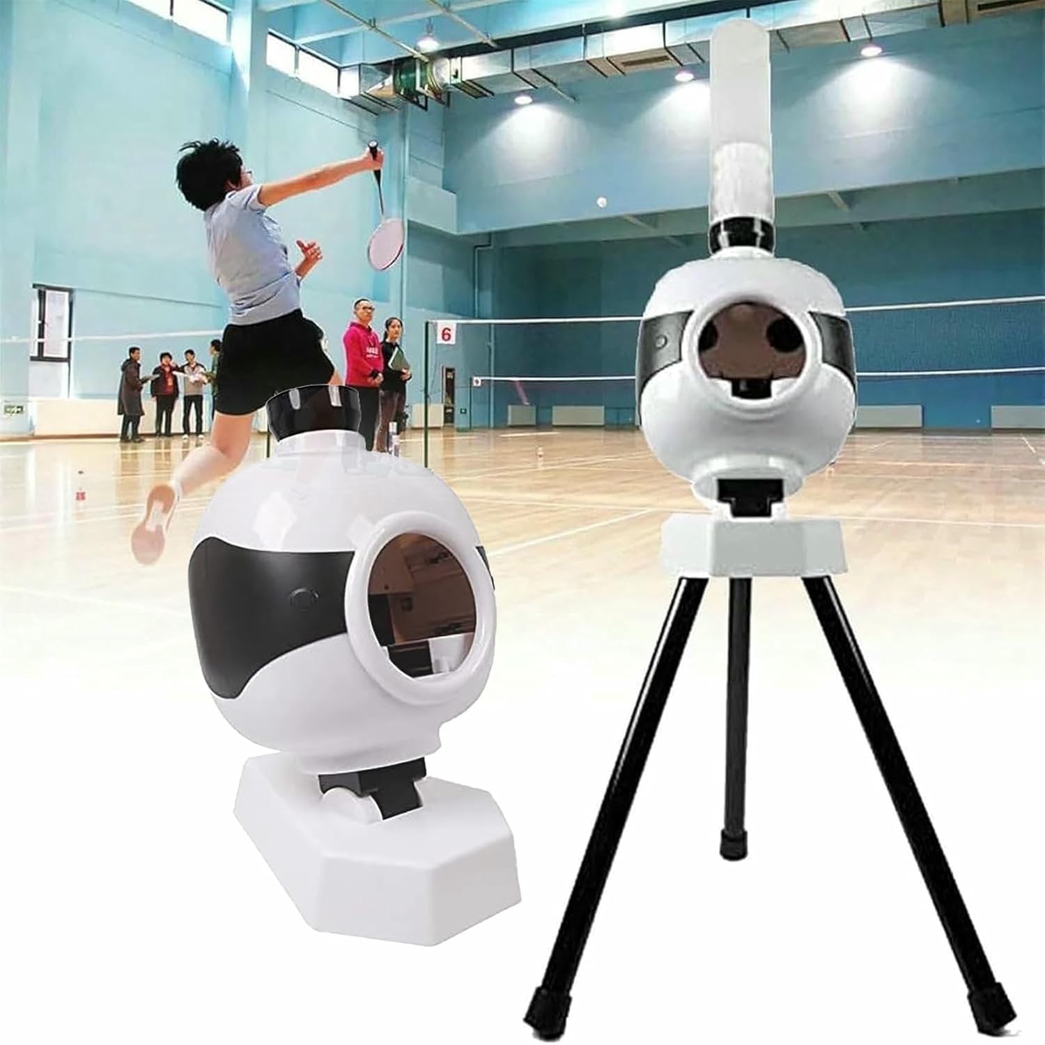 Automatic Badminton Serve Machine, Badminton Launcher Robot, One-Touch Start + Automatic Serving, Serving Interval: 4 Seconds + Distance: 6 Meters, Easy Carry, for Beginner