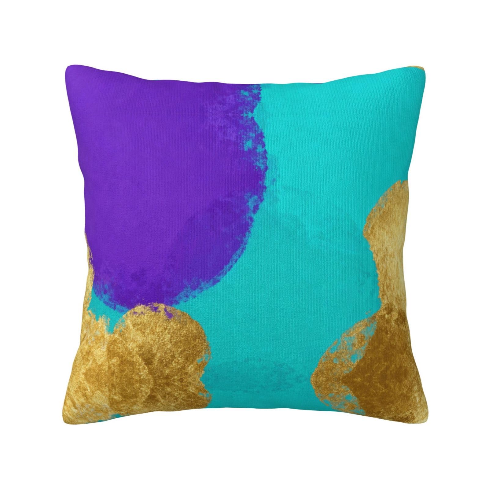 Golden Graffiti Print Decorative Throw Pillow Covers for Sofa, Outdoor and World Cup Celebrations