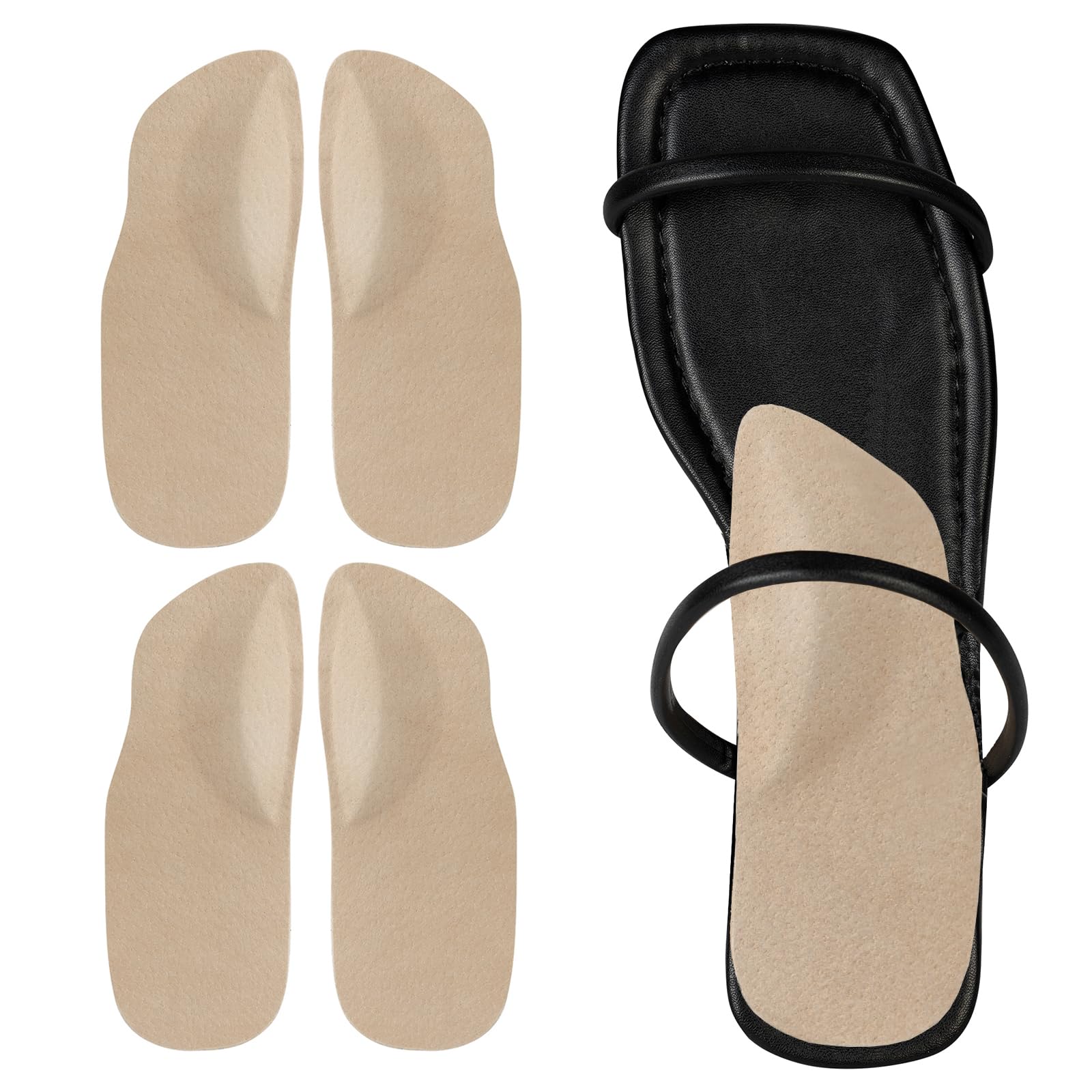 Pigskin Arch Support Insoles for Women Plantar Fasciitis & Flats Feet Pain Relief, 0.21" Thickness, Self-Adhesive Arch Insert with Heel Cushion for