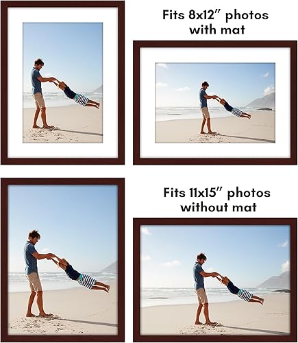 Vista 227 de Americanflat Portarretratos de 5 x 6 pulgadas con plexiglás pulido, juego de 5 portarretratos de 2 x 3 pulgadas con paspartú o para fotos de 5 x 6