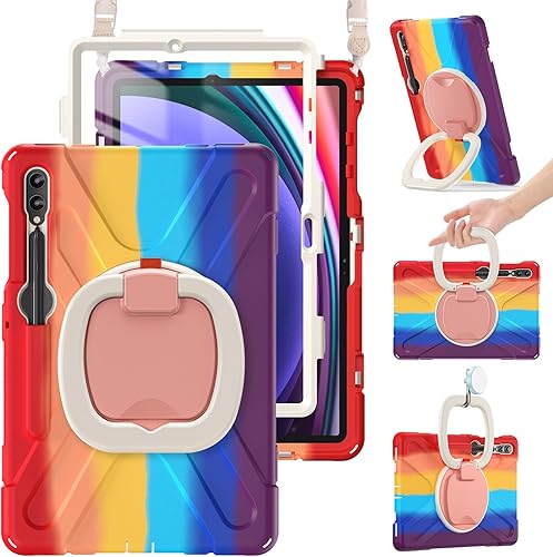 BRAECN Funda para Samsung Galaxy Tab S9 FE+S9 Plus 2023 SM-X610X810, funda de silicona resistente con protector de pantalla, soporte para bolígrafo