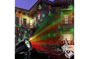 Red and Green Star Laser Christmas Lights