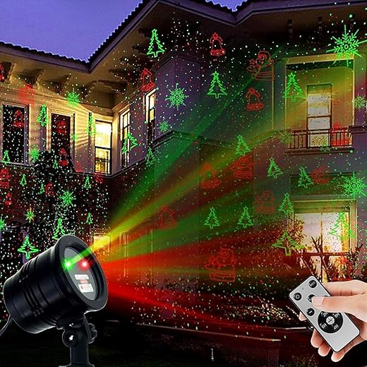 Christmas Outdoor Decorations, Laser Christmas Projector Lights Outdoor Waterproof, 3 Color Red Green Blue, Aluminum Alloy Freeze Proof Holiday Projector Lights, Outdoor Garden Decorative Lights
