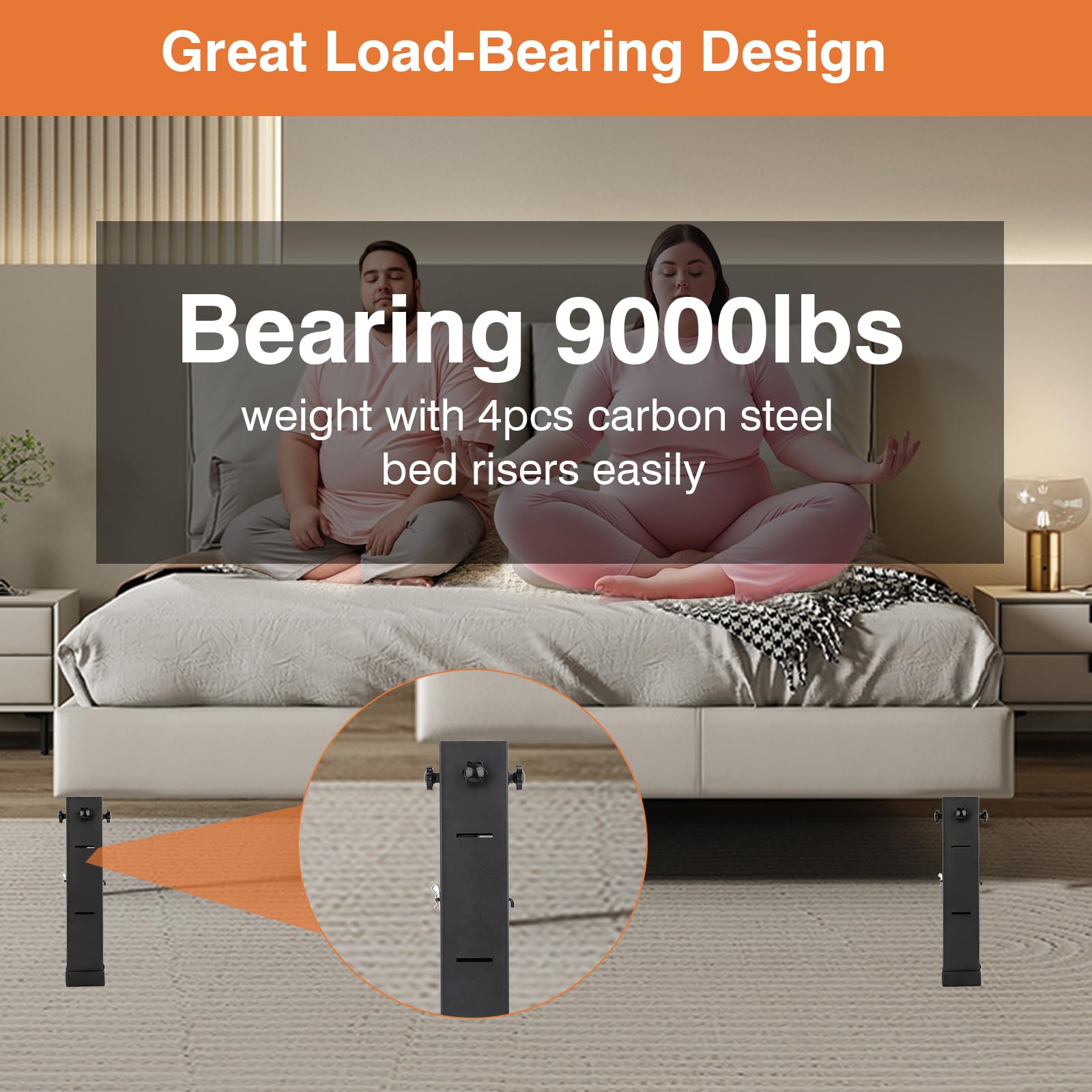 IRONWALLS Dorm Bed Risers Heavy Duty 4 Pack, 3.15