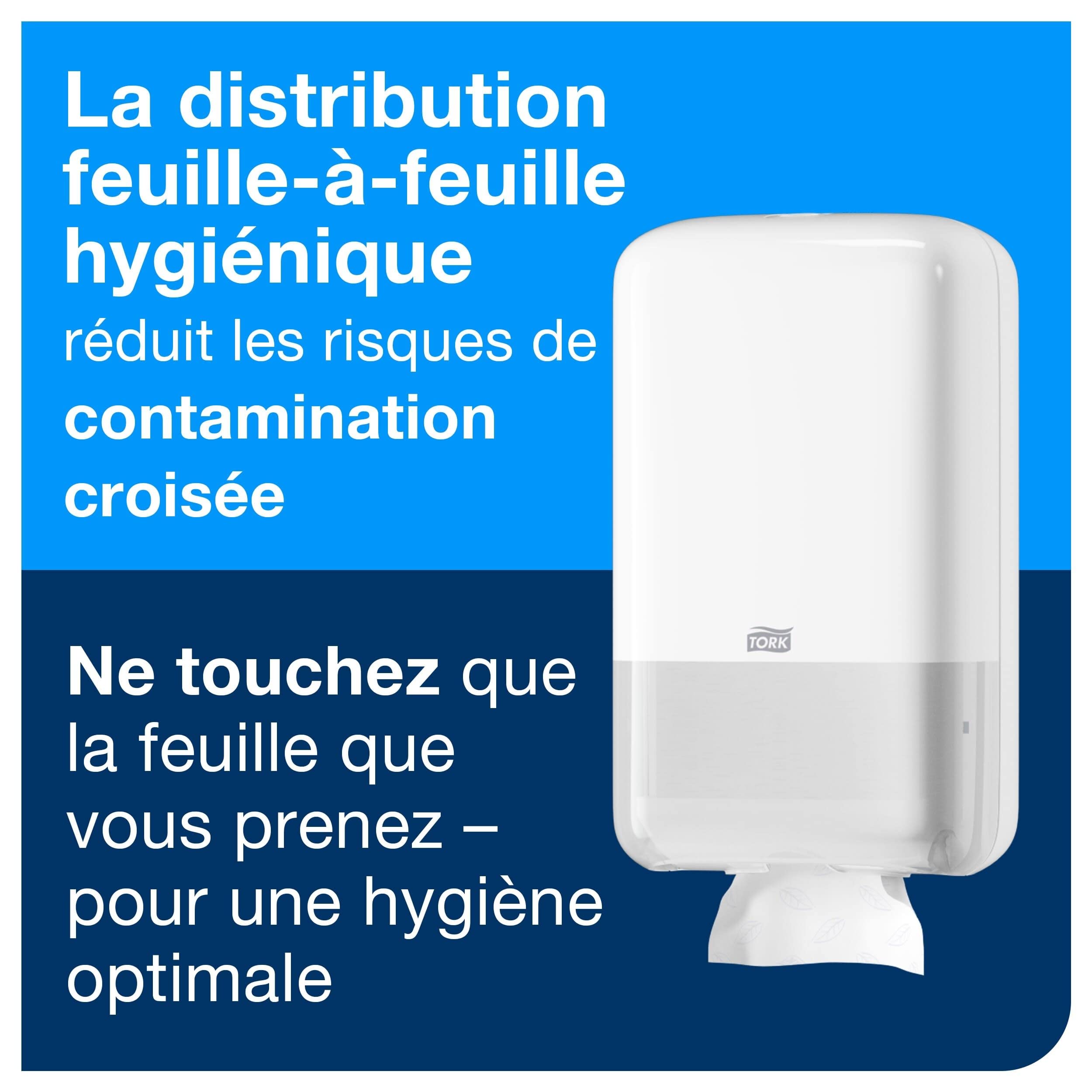 Tork Distributeur murale pour Papier Toilette Feuilles blanc T3, compact, gamme Elevation, 556000