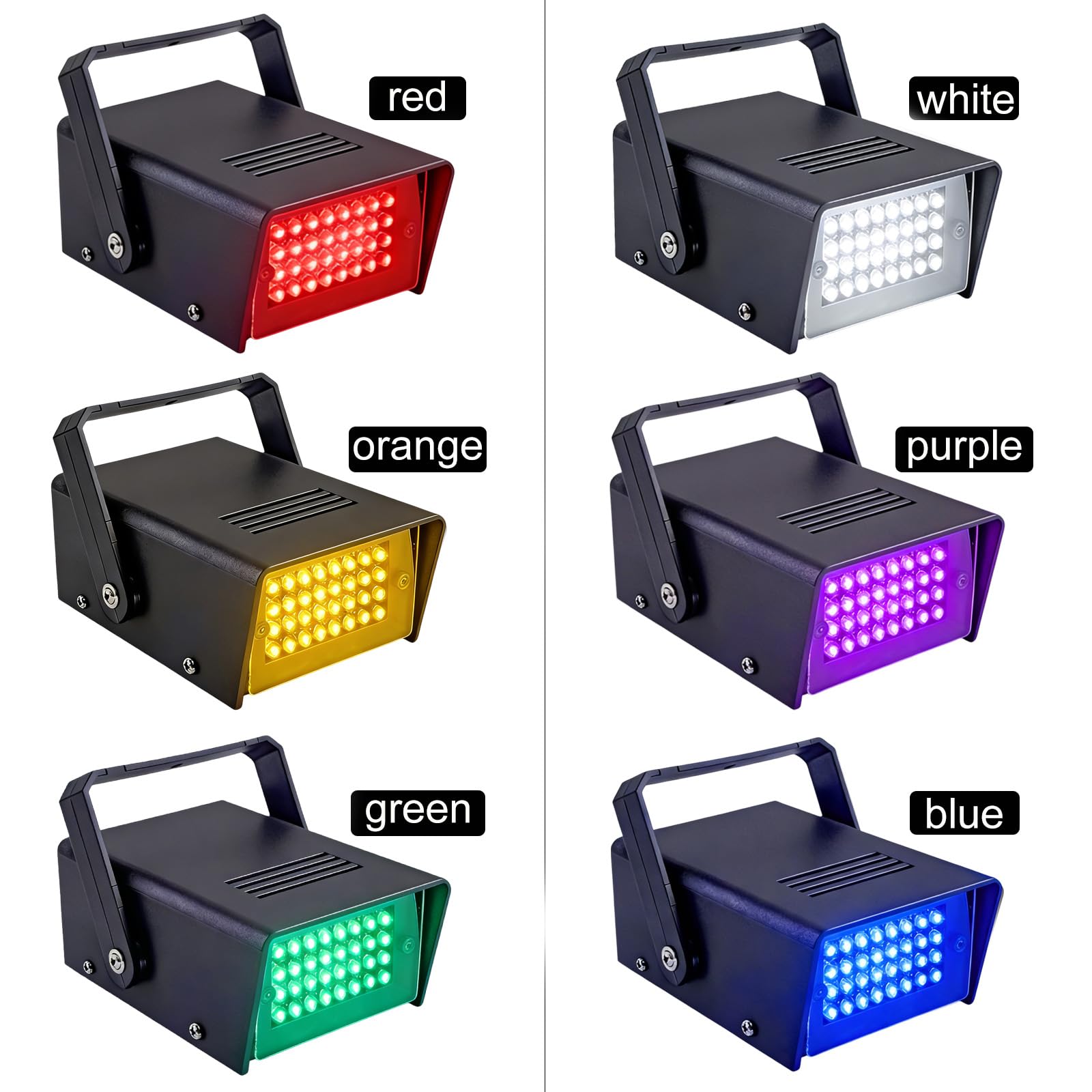 2 Pacchetti Mini Luce Stroboscopica 32 LED Lampada Stroboscopica Rossa Luci Discoteca per Casa Luce Stroboscopiche