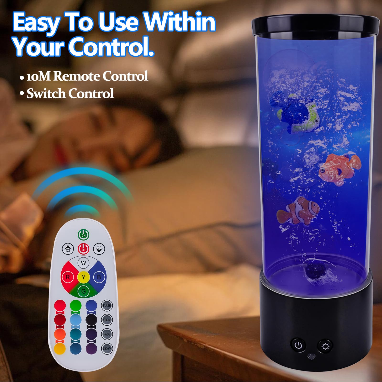 VEVOR Lavalampe 38 Cm - Quallen Blasenlicht Mit 16 Farben & Bluetooth
