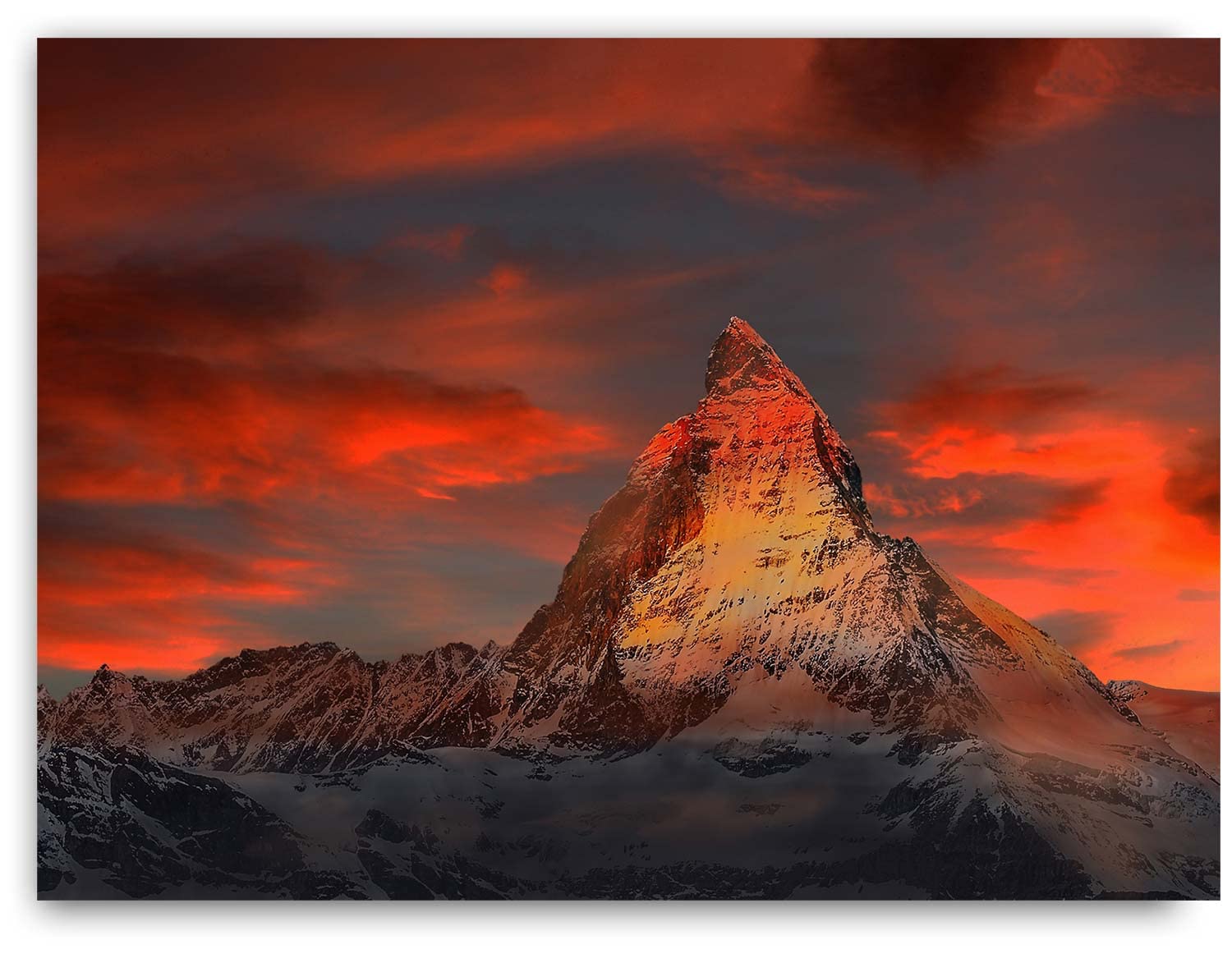 Grußkarten Mit Sonnenuntergang & Bergen – 12 Stück, 6 Designs, Blanko Innen (14 X 10,8 Cm)