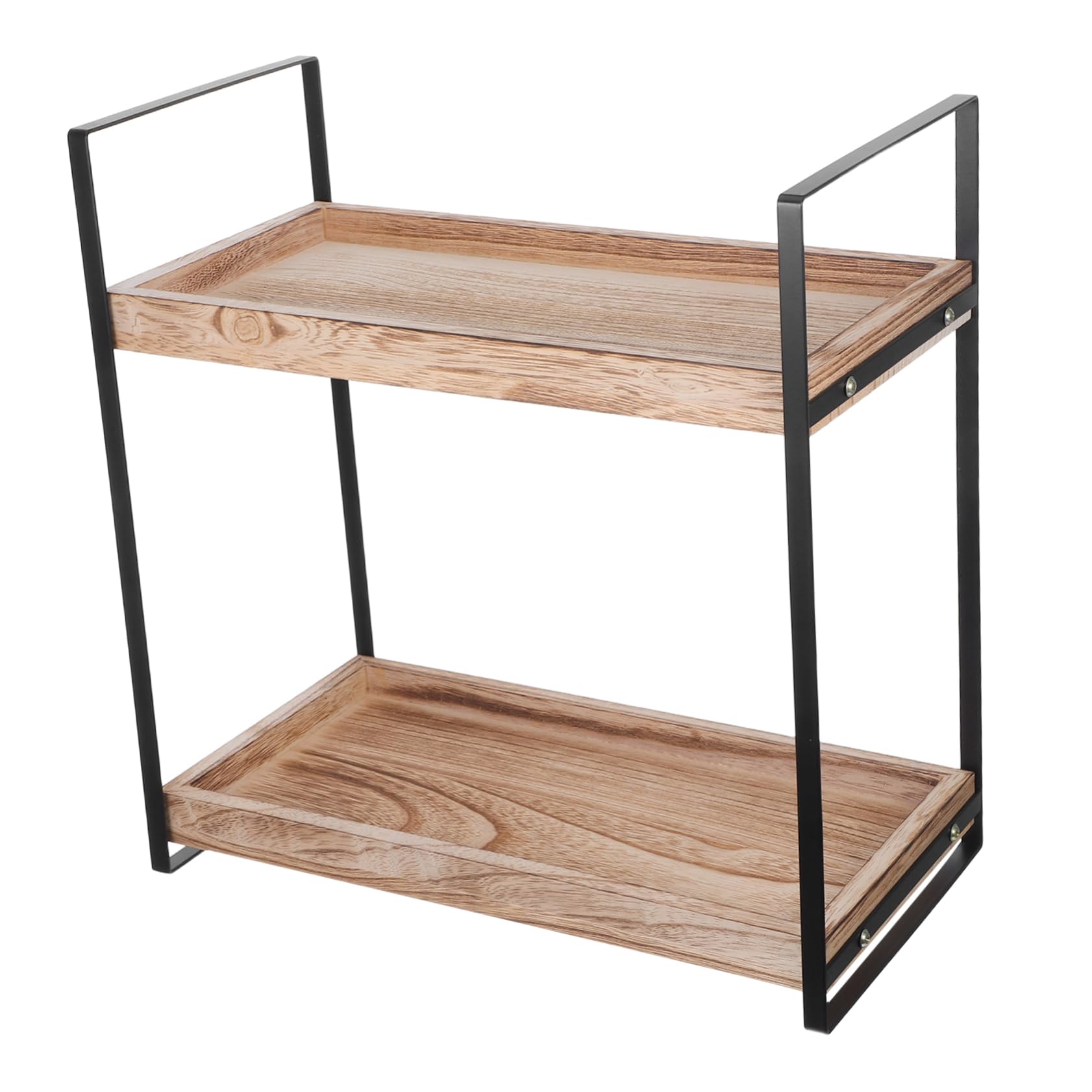 POPETPOP Holzregal Für Arbeitsplatte Stehendes Gewürzregal Küchenregal Eckregal Aus Holz Schreibtischregal Toilettenartikelregal Badezimmer-organizer Kosmetikregal