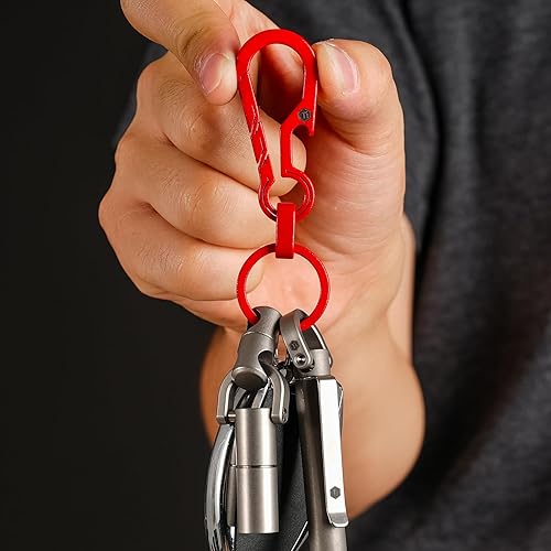 Miniatura 6 de KeyUnity KM01 Titanio EDC Llavero Clip con abrebotellas, Mosquetón de liberación rápida Llavero Soporte para Hombres