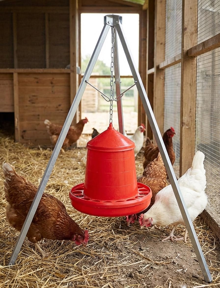 Treppiede per mangiatoie e abbeveratoi per galline 41x41x107 cm