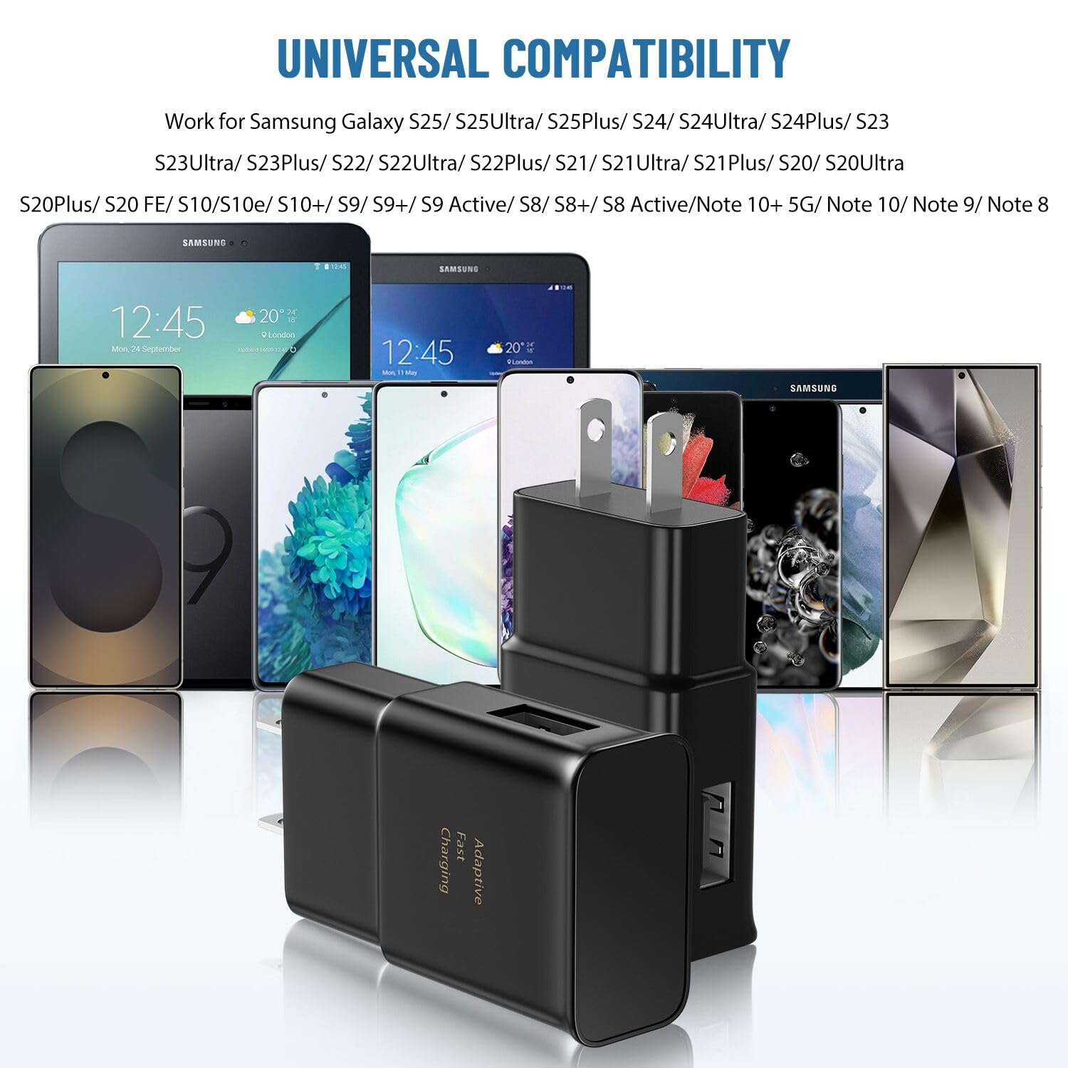 Phone Charger Android,Samsung Charger Fast Charging Cord Type C with USB C Charge Cable 6.6Ft for Samsung Galaxy S25/S24/S23/S22/S21/S20/S10/S10 Plus/S10E/S9/S8/S21Ultra/S22+/S22 Ultra/Note 8/9/10/20