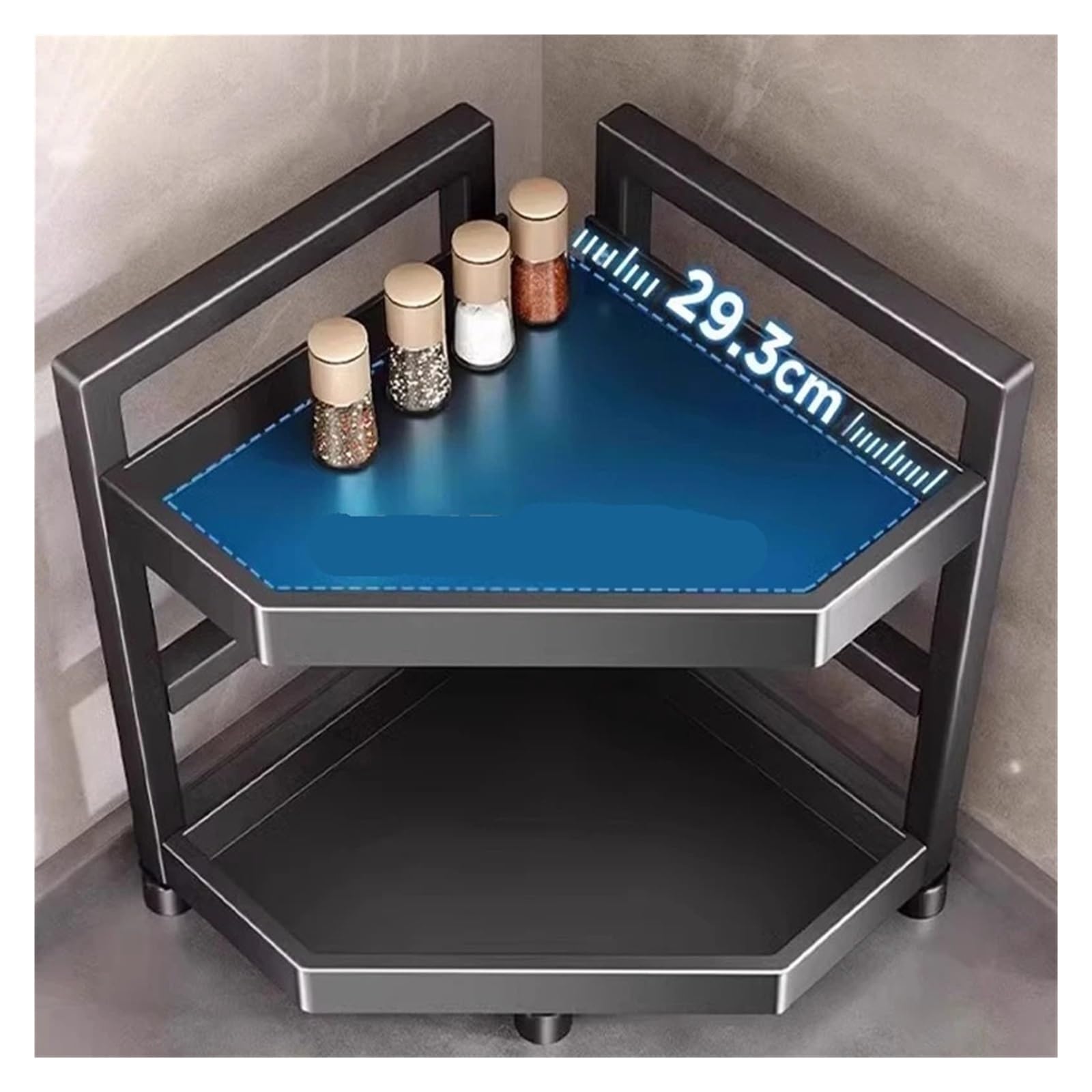 Générique Coin Rangement Multifonctionnel for épices et Condiments, en Acier Inoxydable épais Robuste, idéal for la Cuisine(2 Layer 25 Side B)