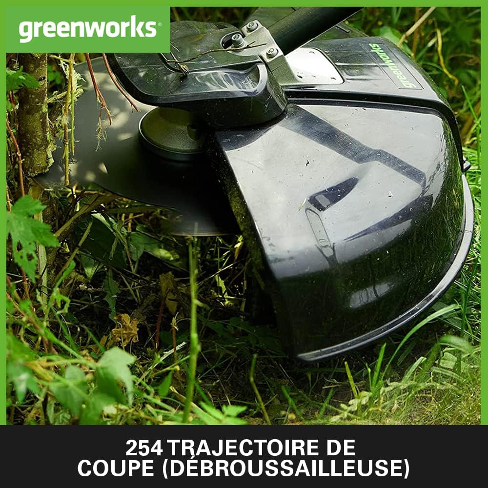 Greenworks Débroussailleuse à Batterie avec Moteur Sans Balai, Harnais, Hauteur Réglable, Largeur de Coupe 40 cm, Fil en Nylon 2 mm ou Lame 25 cm, 2 Batteries 40V et Chargeur,GD40BCK2X, Garantie 3 Ans — vue 4