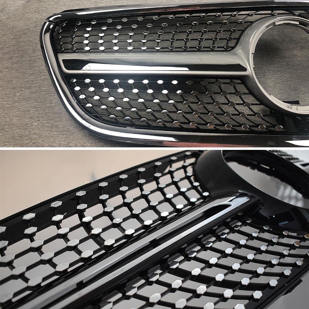 Kühlergrill Front Grill Schwarz Diamant Grill Für Mercedes