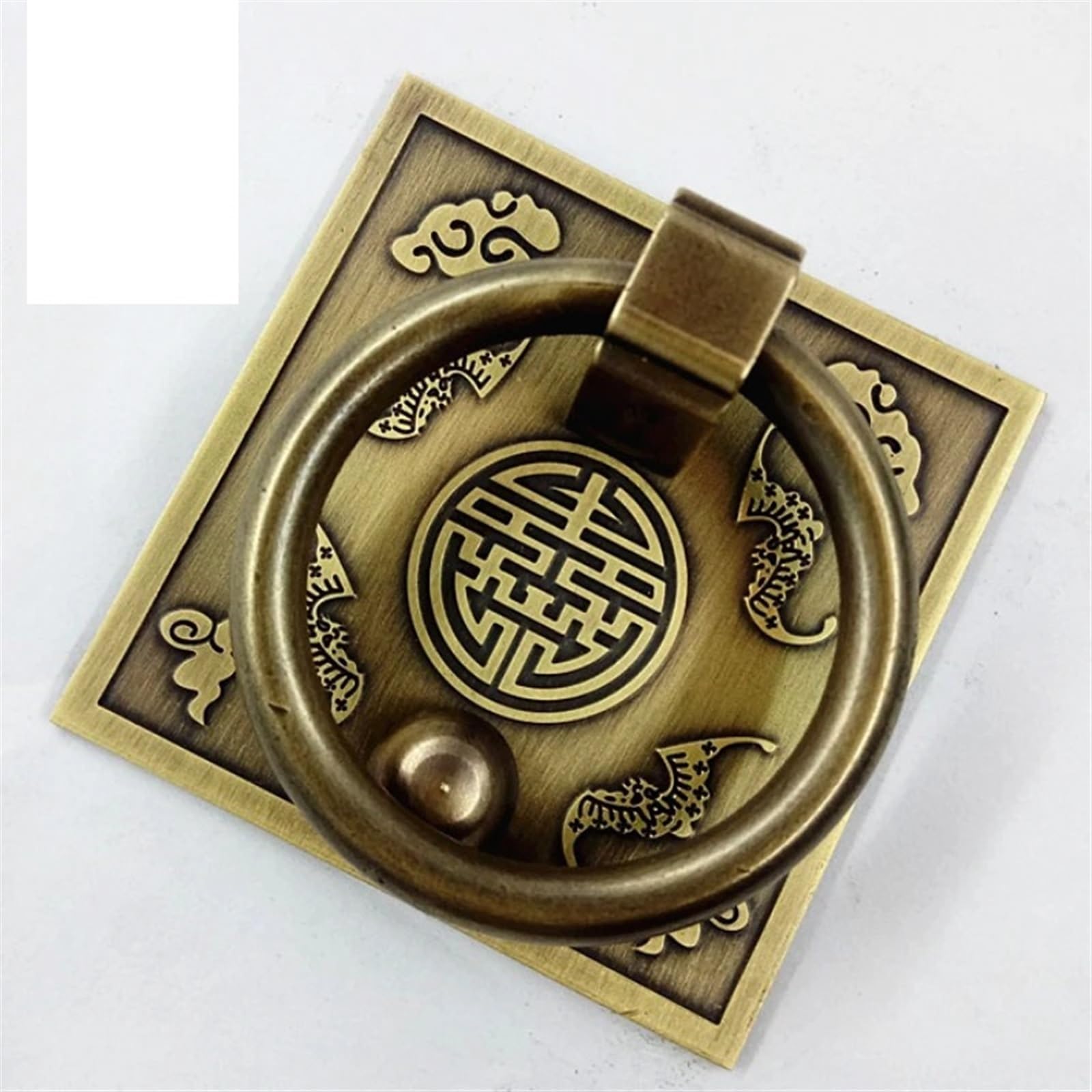 Heurtoir De Porte Heurtoir de porte en laiton, fenêtre, bois, armoire, tiroir, bouton cuivre, décoration la maison(9.5cm bronze knocker)