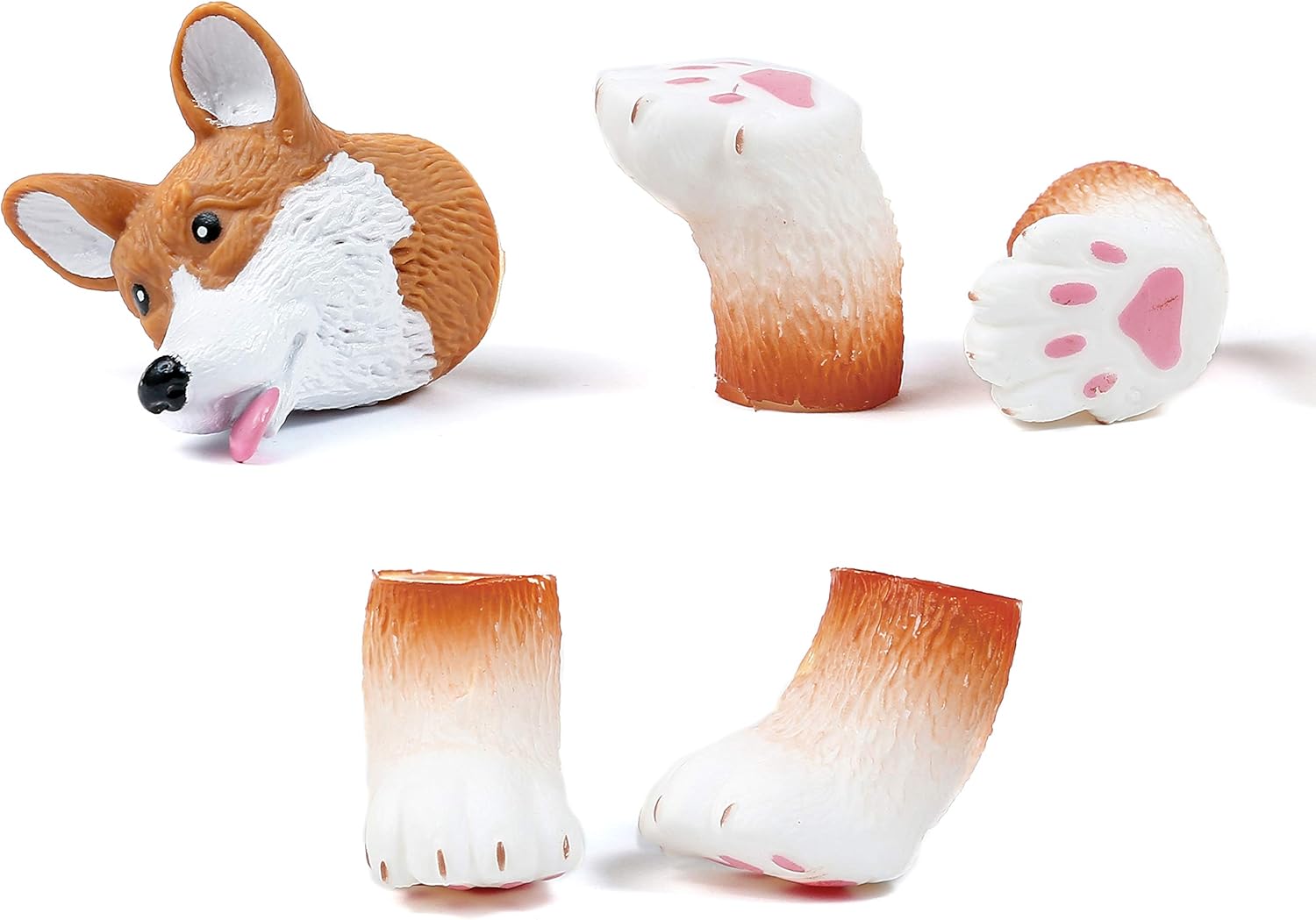 AQKILO Finger Puppet Set, Animals Puppet Show Theater Props, Novelty Toys Weird Stuff Gifts (Squirrel & Corgi)