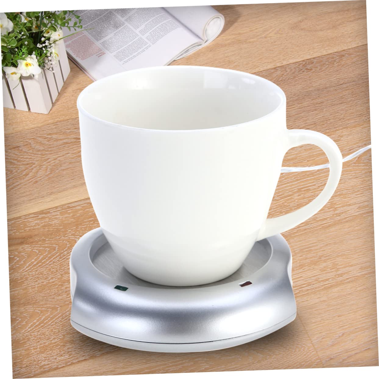 COLLBATH 4 Piezas Calentador De Taza USB Calentador De Cafe Taza De Café Placa Calentadora De Tazas Calentador De Tazas para La Oficina Calentador De Escritorio Espacio USB Silver