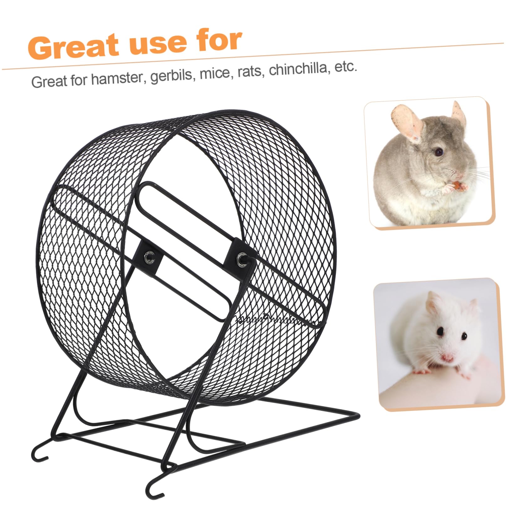 FOMIYES Eisernes Hamsterlaufrad Geräuschlos Leise Kleintier Laufrad für Igel Eichhörnchen und Hamster Haustierspielzeug