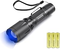Vista 1 de Flashlight with UV Light, 365nm Ultraviolet Blacklight Wood's Lamp Zoomable, 2 Modes Small LED Torch Detector for UV Glue Curing, Verification of
