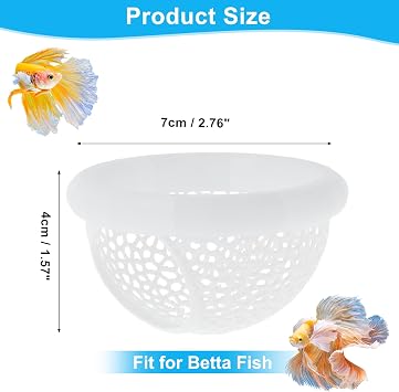 Betta Hideout Cave, Aquarium Floating Betta Hideout, Multi-Functional Betta Fish Hammock, White