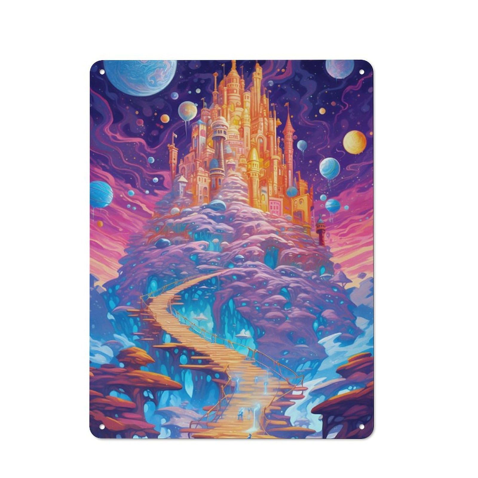 Junmoney Fantasy Cosmic Retro-Style Metal Plaque 40X30cm For Kitchen Or Home Bar, Gift For Home Bar Enthusiasts During The Christmas Season