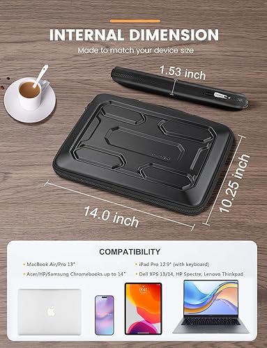 Vista 72 de DOMISO Funda para laptop de 17 pulgadas con asa, bolsa de computadora a prueba de golpes, funda protectora de EVA impermeable para MSI GS73VR Negro