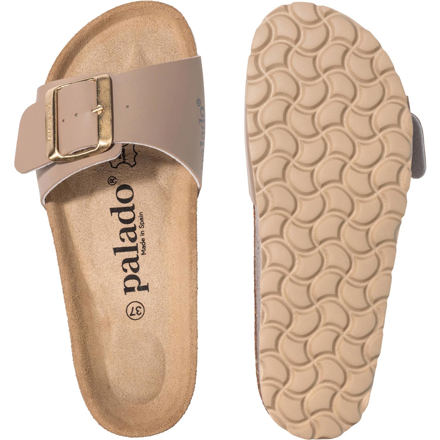 Palado Pantoletten Damen Malta EGS Matt – bequeme Sandalen Made in Spain - Hausschuhe mit dämpfendem Kork-Fußbett - modische Sommerschuhe