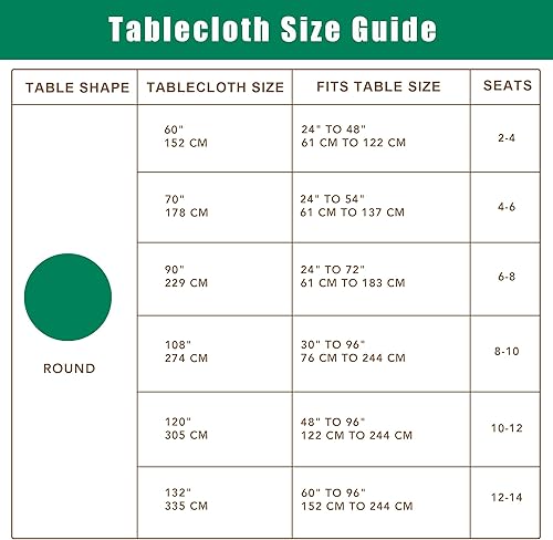 Miniatura 3 de Biscaynebay Manteles redondos de tela texturizada de 70 pulgadas, mantel natural resistente al agua, manteles circulares plegables para comedor,