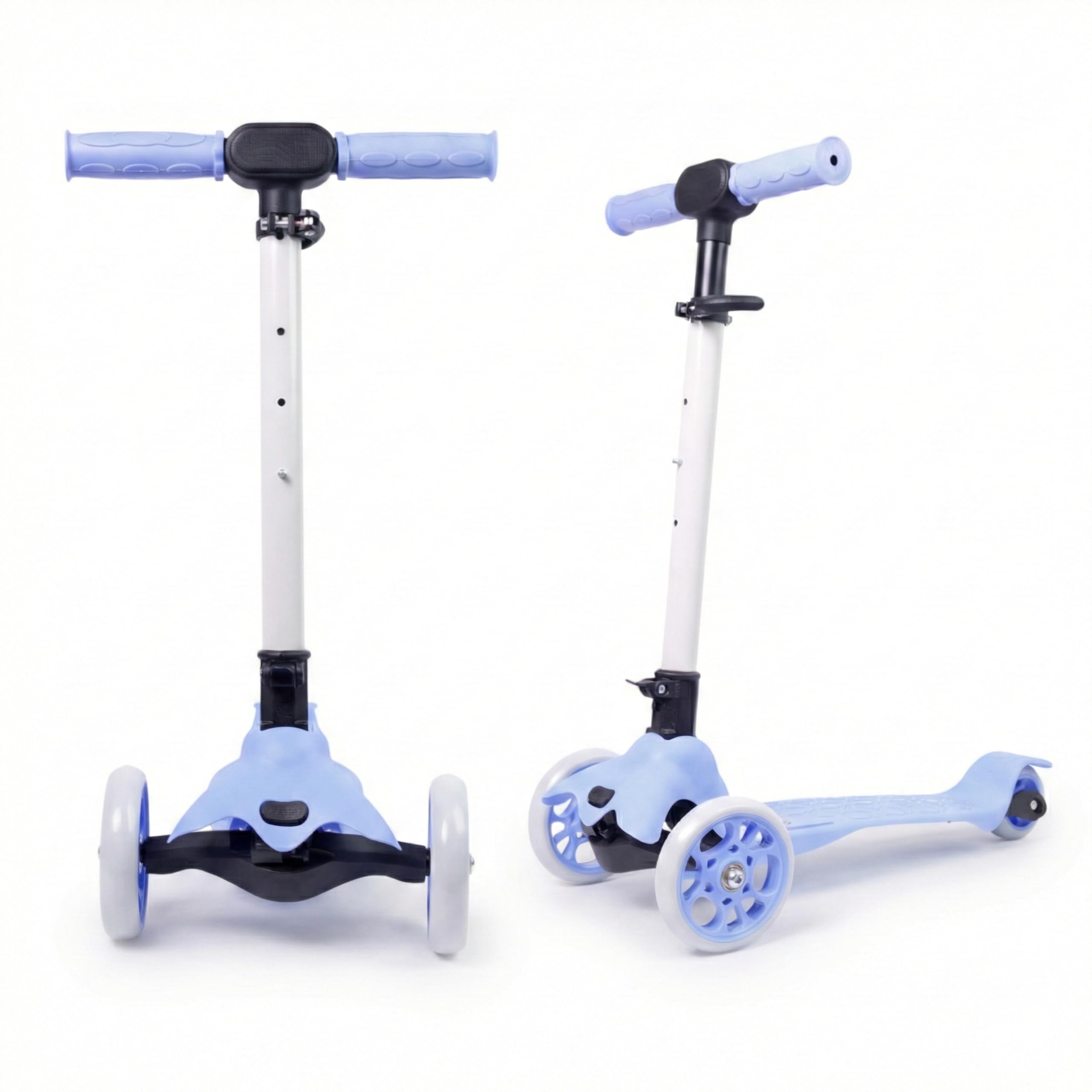 STREETJAM Komiks Kids Kick Scooter for 3–12 Years, Tilt & Turn Safety Lock (1st Time in India), BIS Approved, Lean-to-Steer, Wide Deck, Adjustable Height, Up to 35 kg Load (Neon Blue with Grey)-image-6