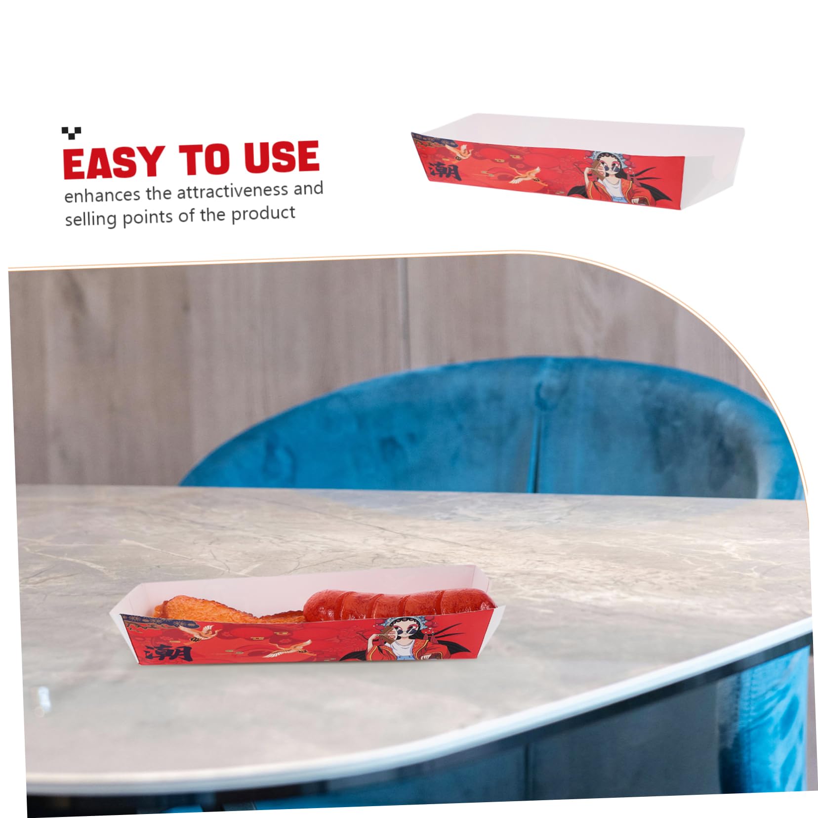 Boîte de Conservation Alimentaire en Papier Rouge, Lot de 100 Pièces, Design Polyvalent et Construction Robuste pour Barbecues et Fêtes en Plein Air