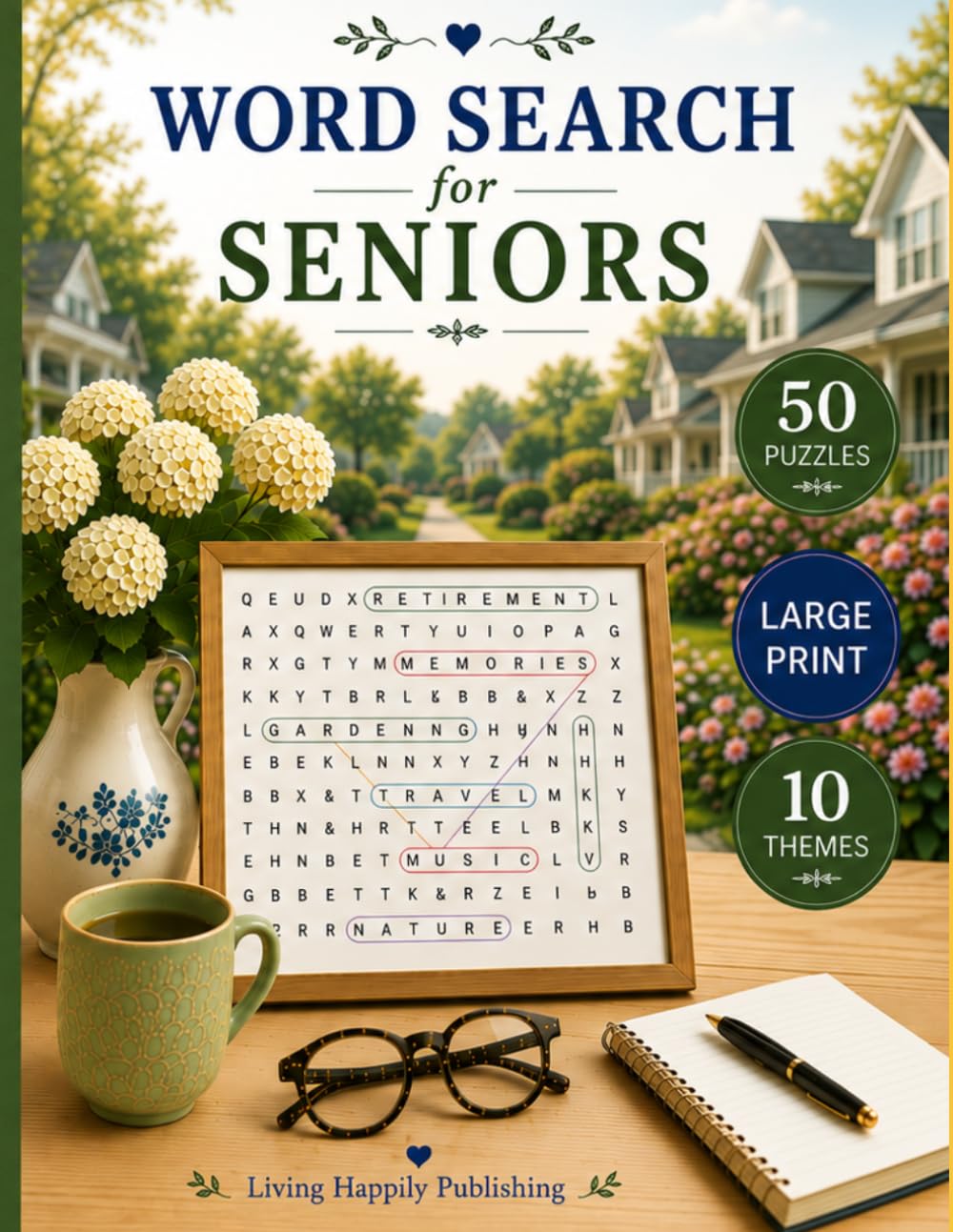 Word Search for Seniors: Large Print Word Search Puzzle Book for Seniors with 50 Relaxing Puzzles, 10 Fun Themes, and Answer Key