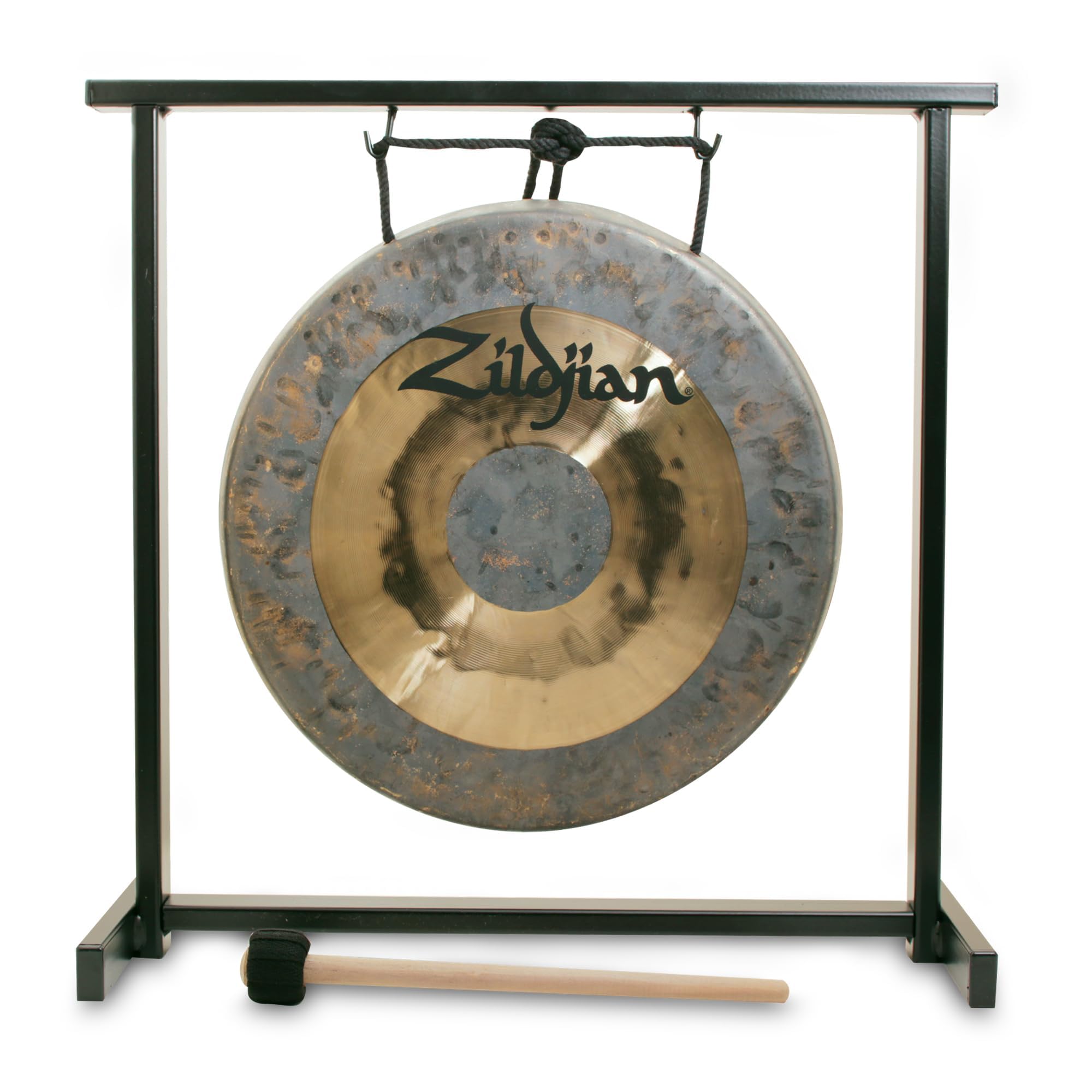 ZILDJIAN - P0565-12" TRAD. GONG AND STAND SET, Set Composto da Gong da 12", Supporto e Mallet, Progettato per Essere Suonato ed Esposto