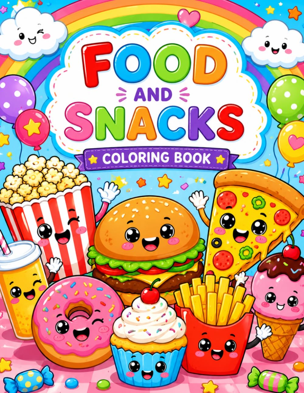 Yummy Food Coloring Book for Kids: Easy and Fun Snack Coloring Pages