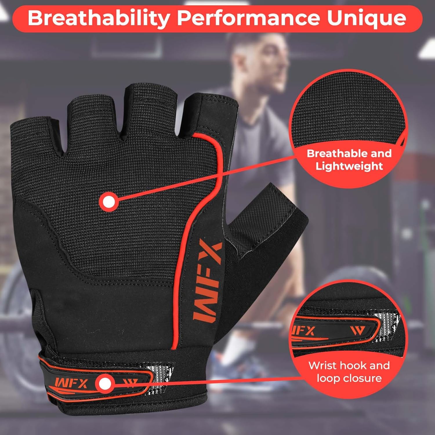 WFX Weight Lifting Gloves Fitness Wrist Wrap Support Workout Anti Slip Padded Palm Protection Gym Gloves Training Equipment Half Finger Weight Gloves for Men Women Exercise 3 71byXsJEq4L. AC SL1500