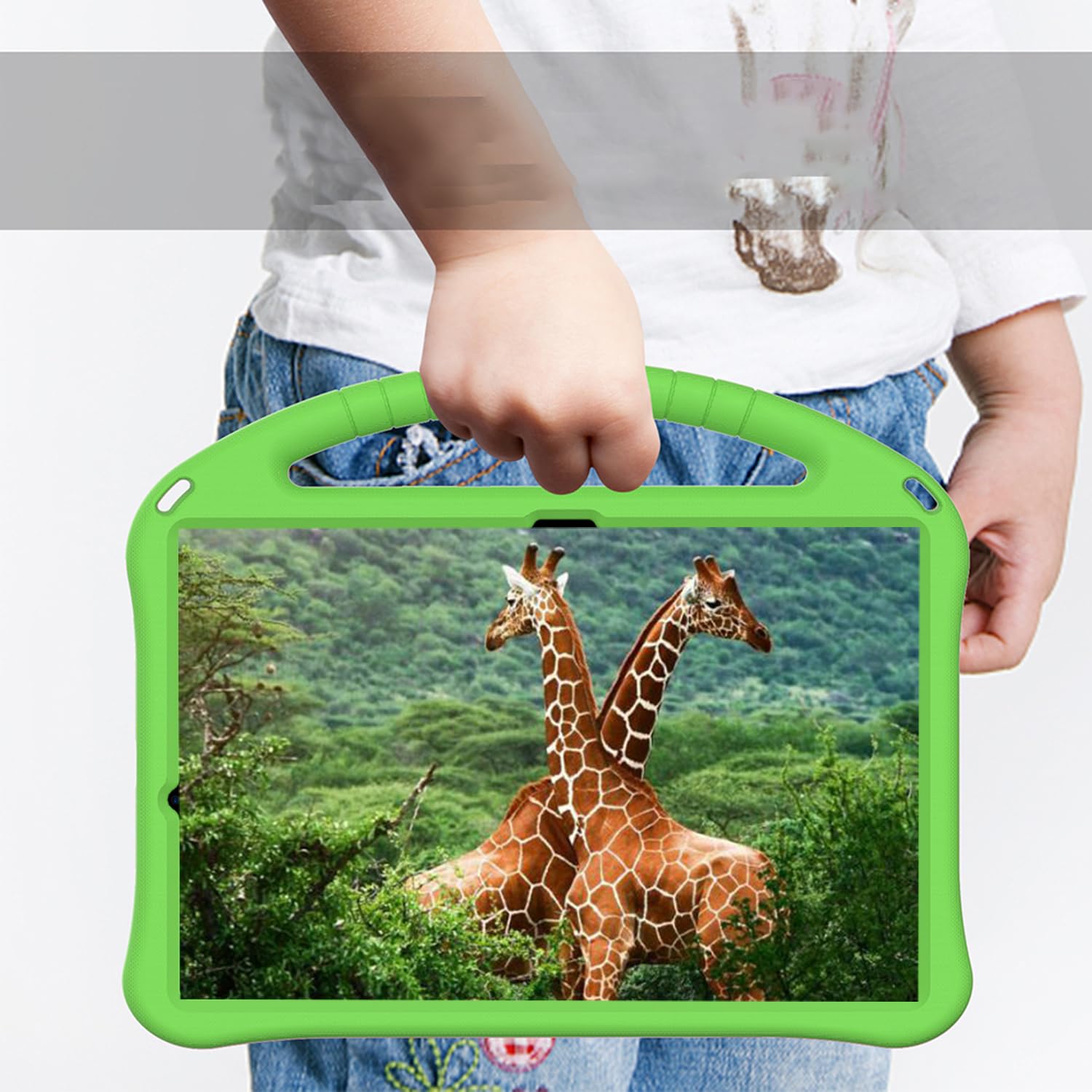 Funda para niños compatible con Lenovo TAB P11 (TB-J606F), a prueba de golpes, con asa y soporte, para P11 Plus (TB-J607F) de 11 pulgadas, color verde 5