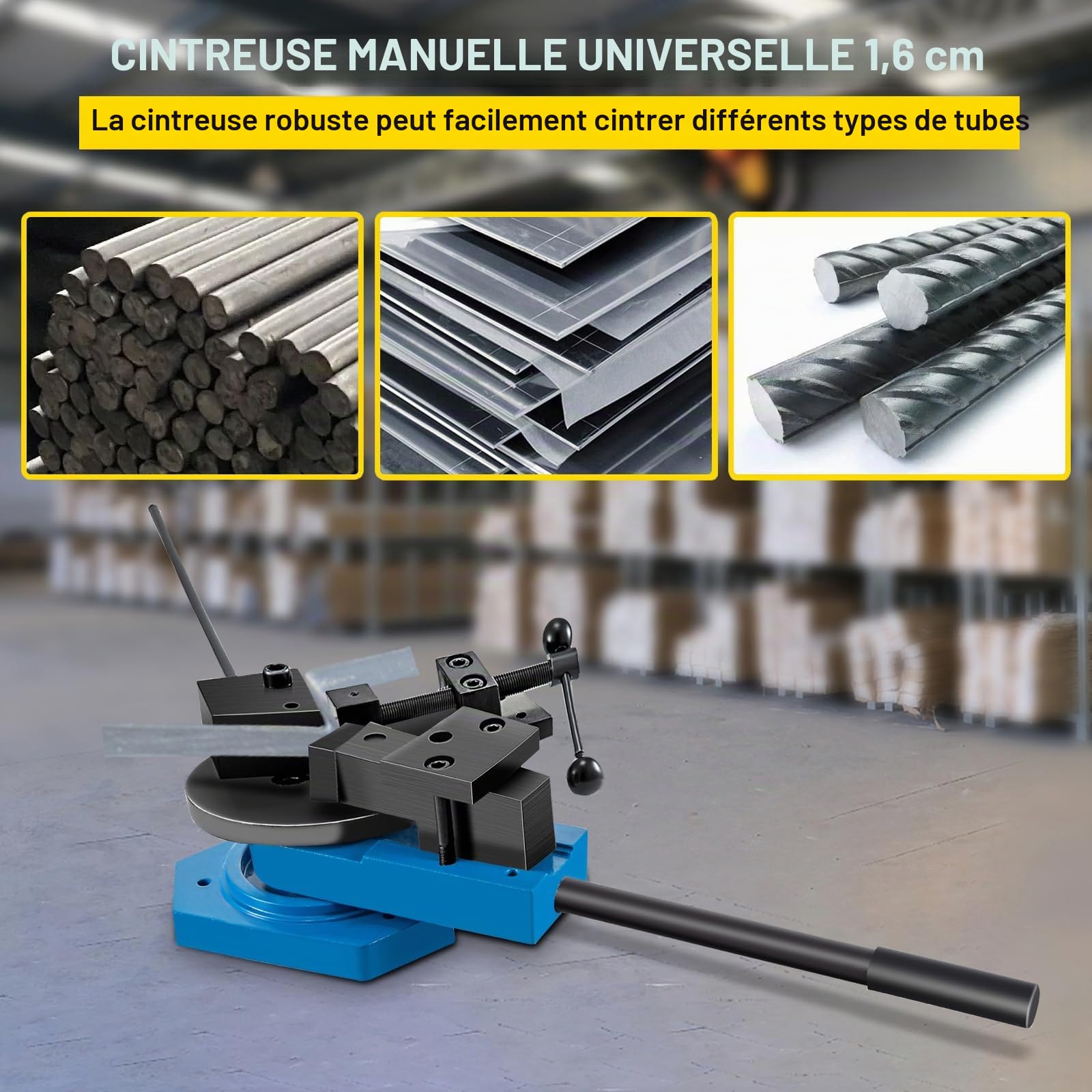 VEVOR Cintreuse De Tuyaux Cintreuse Manuelle SBG 40 pour les usines/les ateliers Peut Faire Une Variété De Coudes Sur Des Supports Carrés/Ronds Pleins