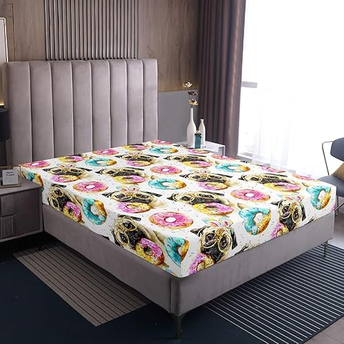 Miniatura 10 de Erosebridal Sábana bajera ajustable con temática de Halloween para niños y niñas, juego de sábanas de linterna de calabaza, sábanas góticas