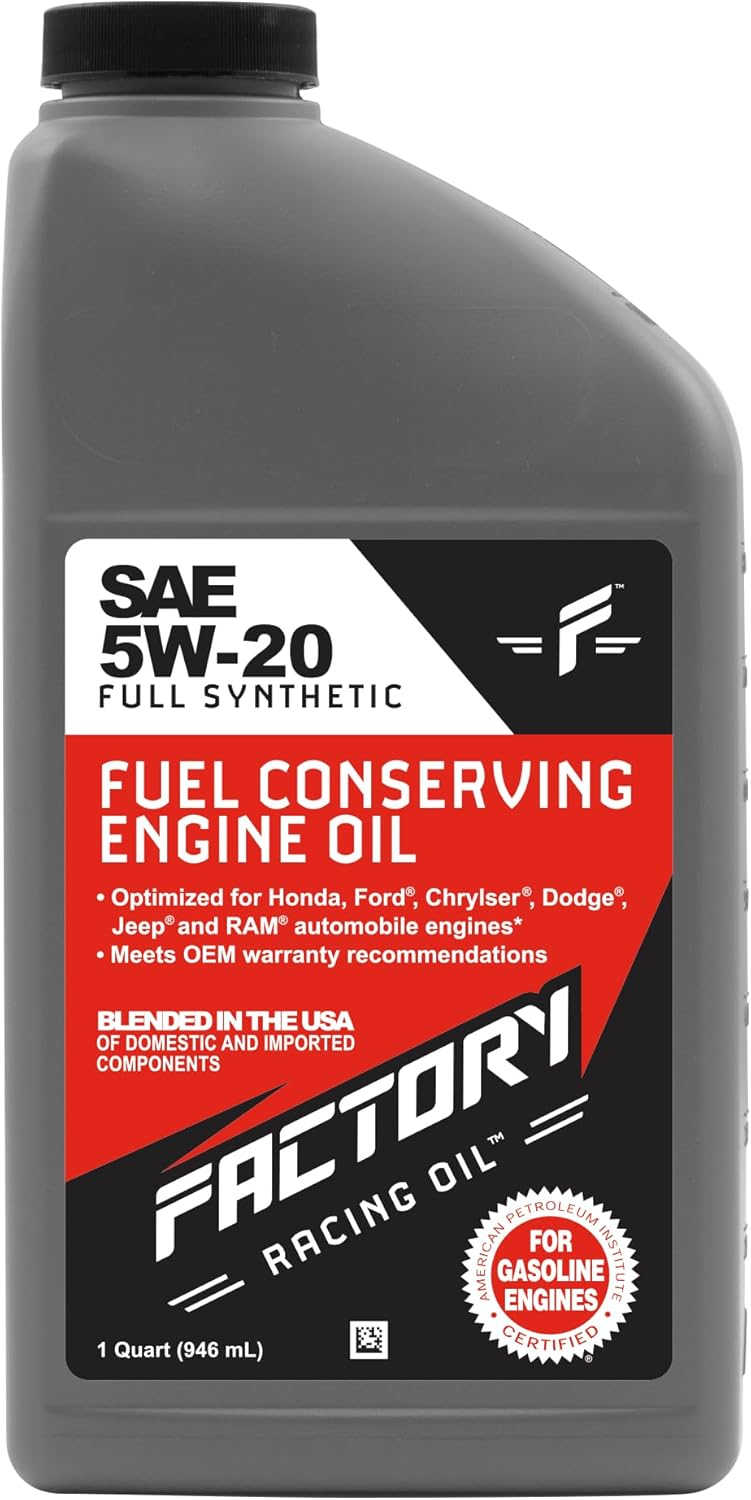 Factory Racing Parts Oil Change Kit Compatible with Ford EcoSport 2018-2019, Escape 2005-2016, Fiesta 2011-2019, Focus 2003-2018, Transit Connect 2010-2016 5W-20 Full Synthetic Oil - 4.5 Quarts